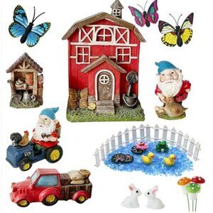 Gnome Fairy Garden Set 22pc Miniature Accessories